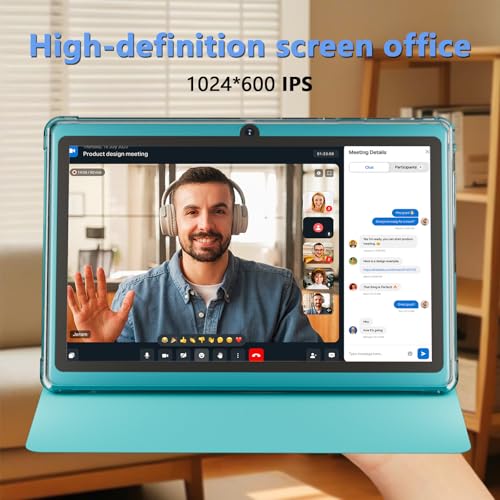 Image of Tablet with Case 7 inch Tablet Android 14, 8GB RAM (5GB Expandable) 32GB ROM 7 inch Tabletas Supports 1TB MicroSD, Long Battery Dual Camera Tableta 5G WiFi-6 Android tablets with Tablets Protective Cover