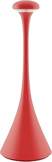 SIGOR Nudrop - Lámpara de Mesa LED Recargable sin Cables, Regulable con Batería para Interior y Exterior, Altura 29,2 cm, Easy-Connect, 12 h de Duración, Color Rojo Fuego