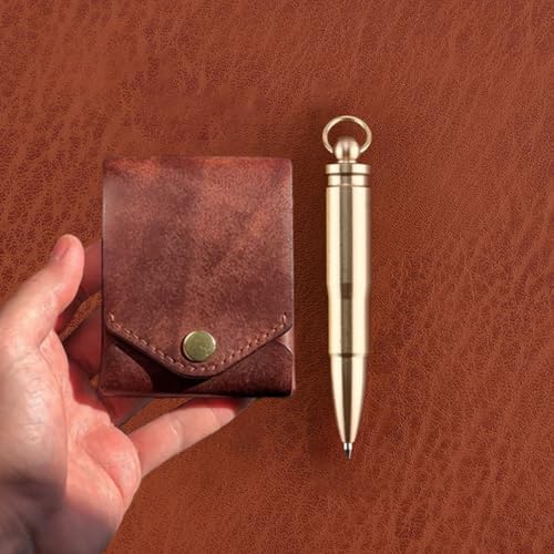 Vintage Handmade Leather Wallet, Slim Minimalist Men's Wallet Built-In Pen Slot, Compact Wallet for Men4
