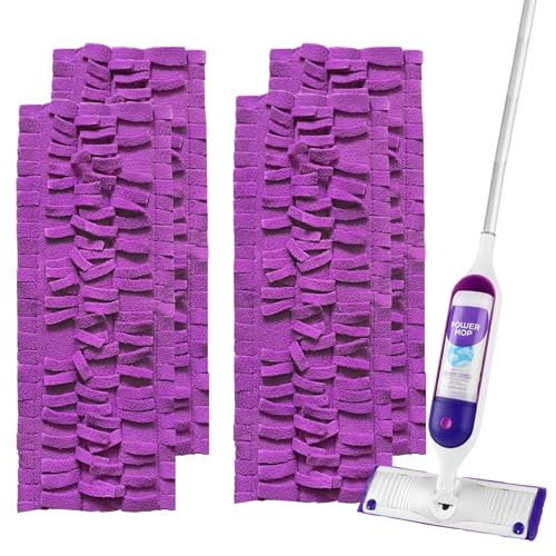 Image of Reusable Mop Pads for Swiffer PowerMop, PowerMop Reusable Pad Refills, Wet & Dry Use PowerMop Refill Pads, Multi-Surface Mopping Pad Refills for Floor Cleaning, Highly Absorbent & Thicker, 4 Pack