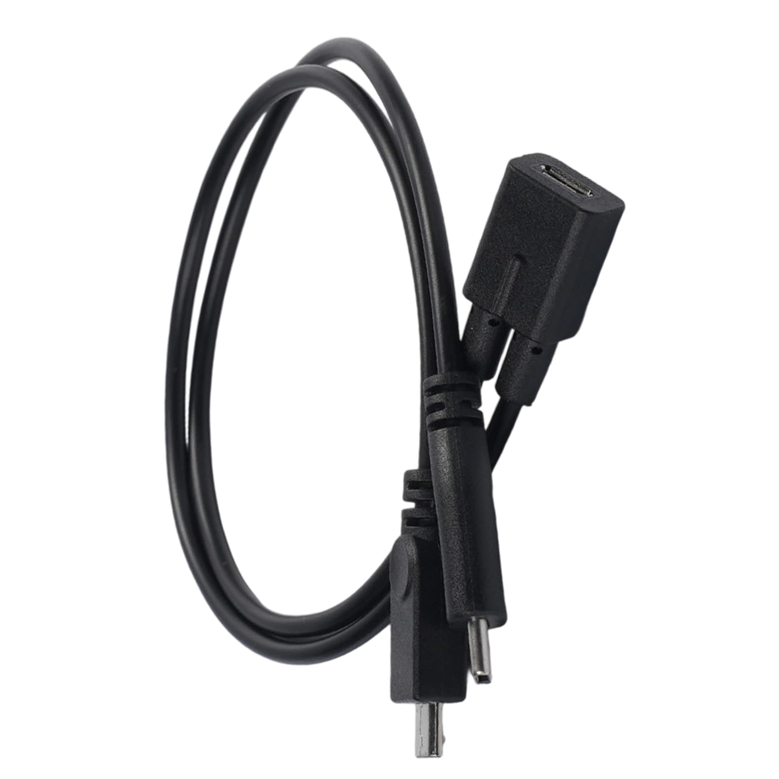 Fentency Tiny USB Female To Type C Male & Tiny USB Male Charging Cable 27cm Long Cord for Simultaneous Charging Of Two Devices