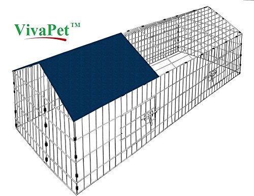 VivaPet Conejo Perro/Gato Run con Apex el Techo y Sol Red de protección Cover, 180u00a0x 75u00a0cm