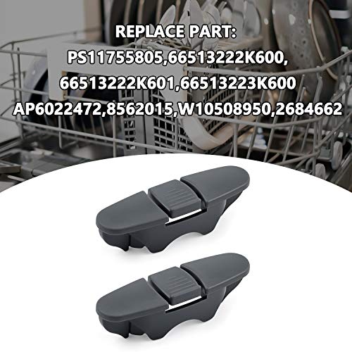 Cenipar W10508950 Upper Dishrack Slide Rail Stop Clip Replacement for Whirlpool and Kenmore Dishwashers (2 Packs)