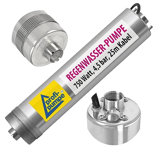 REGENWASSERPUMPE Tauchpumpe TAUCHDRUCKPUMPE Regen-Star SUPER 750, 25m Kabel, ZISTERNENPUMPE für REGENWASSERNUTZUNG, ERDTANK, REGENWASSERTANK, WASSERSPEICHER Pumpe mit Anschluß für SCHWIMMENDE ENTNAHME