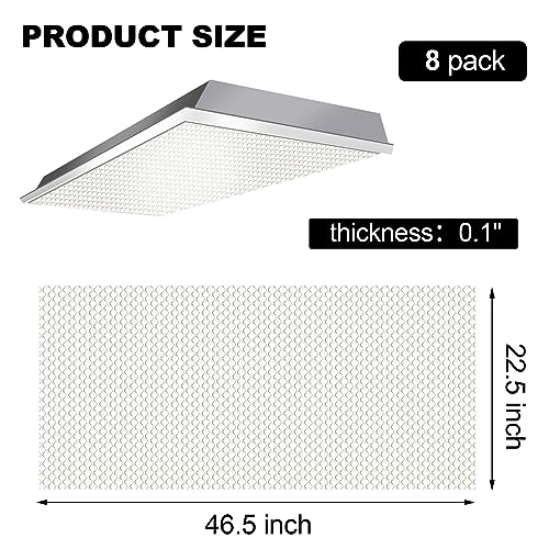 Image of Pangda 8 Pack Replacement Fluorescent Light Covers Clear Acrylic Ceiling Lighting Panel Flat Sheet for Overhead Fixtures, 22.5 x 46.5 x 0.1 Inch