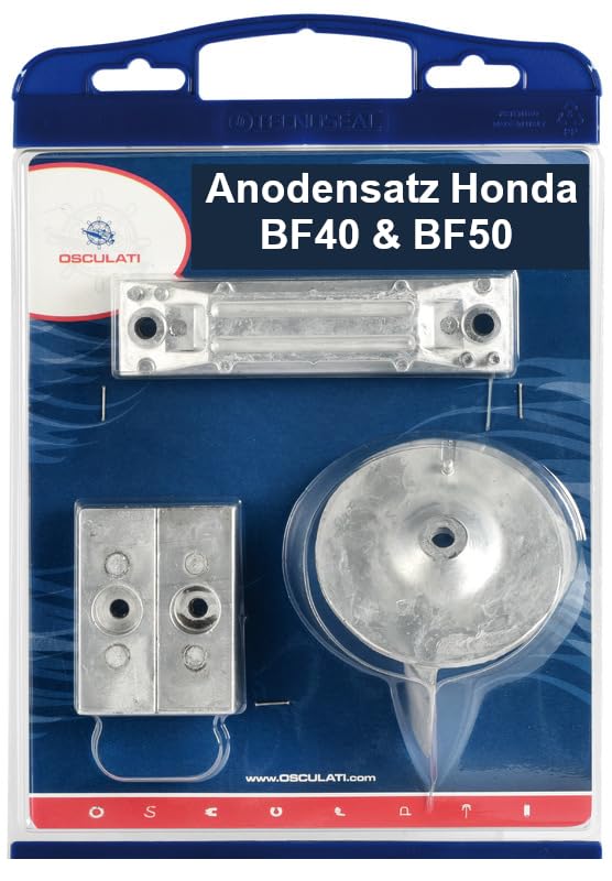 Osculati - Set di anodi adatto per Honda fuoribordo BF40 & BF50 – zinco, alluminio e magnesio per tutte le acque