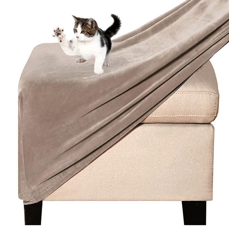 Jacquard Velvet Ottoman Covers - Slipcovers for Square, Rectangle & Round Footstools - Small & Large Sizes - Stretch Fit - Color: @93