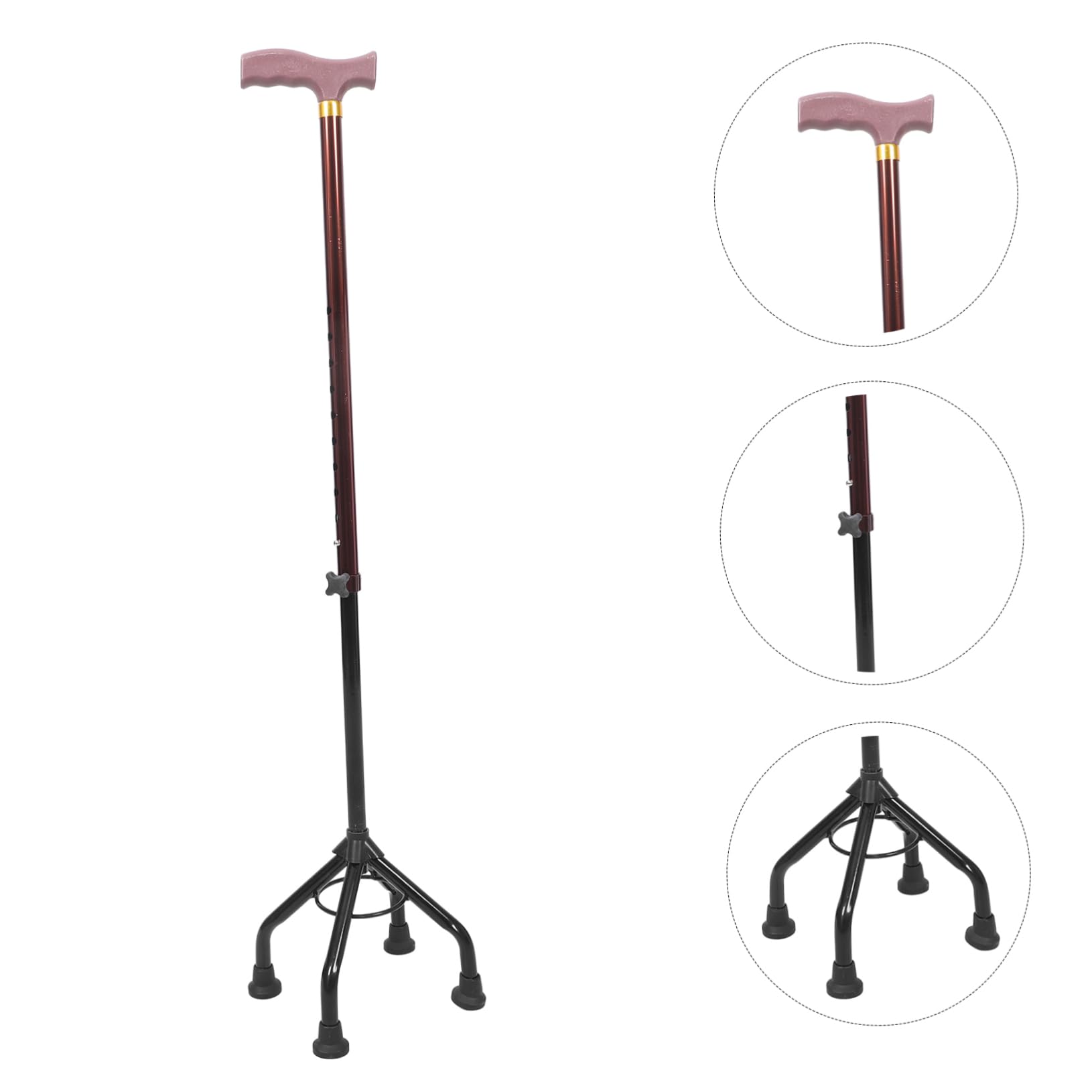 Healeved Bastone Regolabile per Anziani Base a Piedi in Lega di Alluminio e Gomma Antiscivolo per Trekking e Escursionismo Sicuro e Portatile