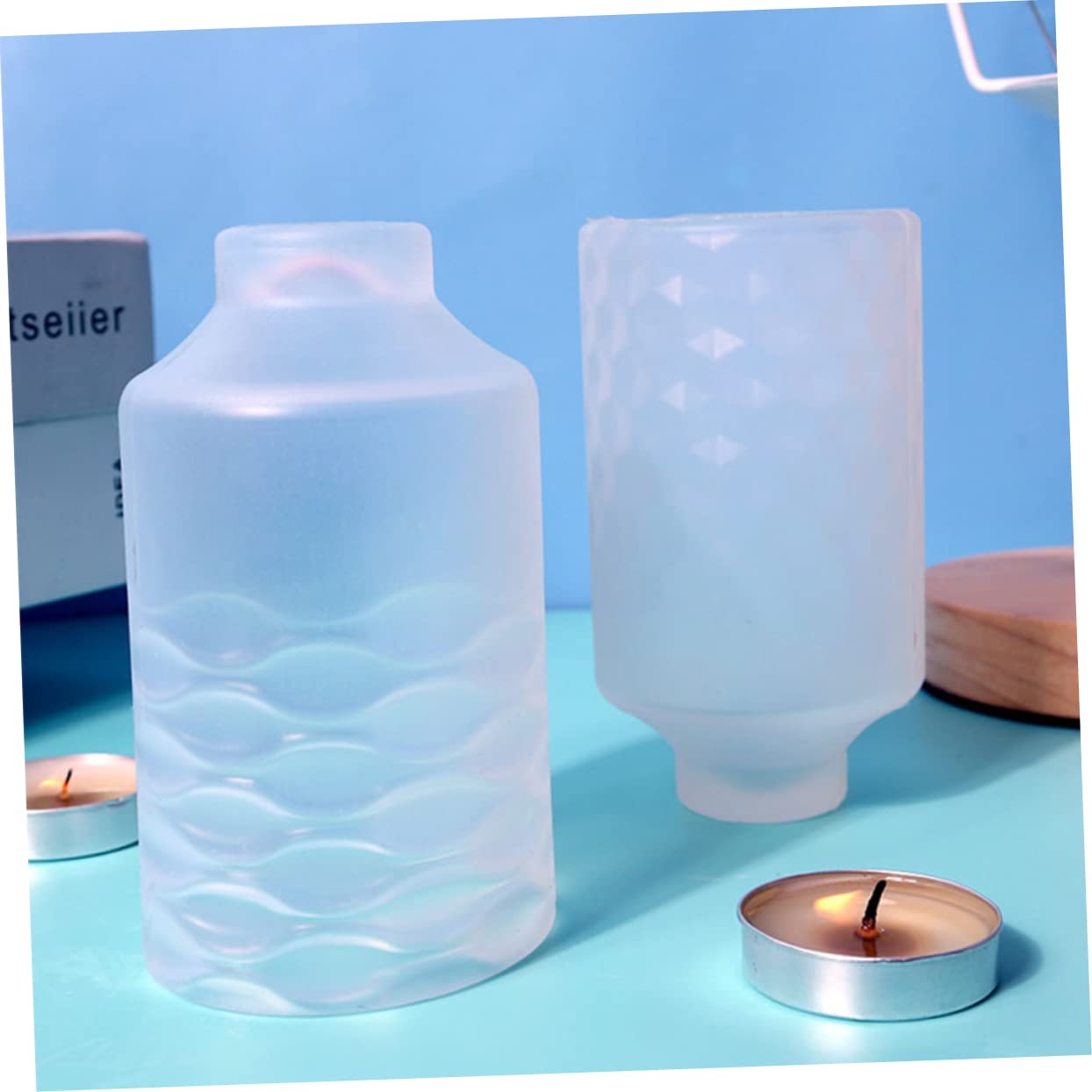 SHINEOFI 8 Juegos molde de silicona para velas moldes artesanales para velas moldes de cera para velas candle mold moldes de silicona para el hogar Moldes de vela de bricolaje gel de sílice