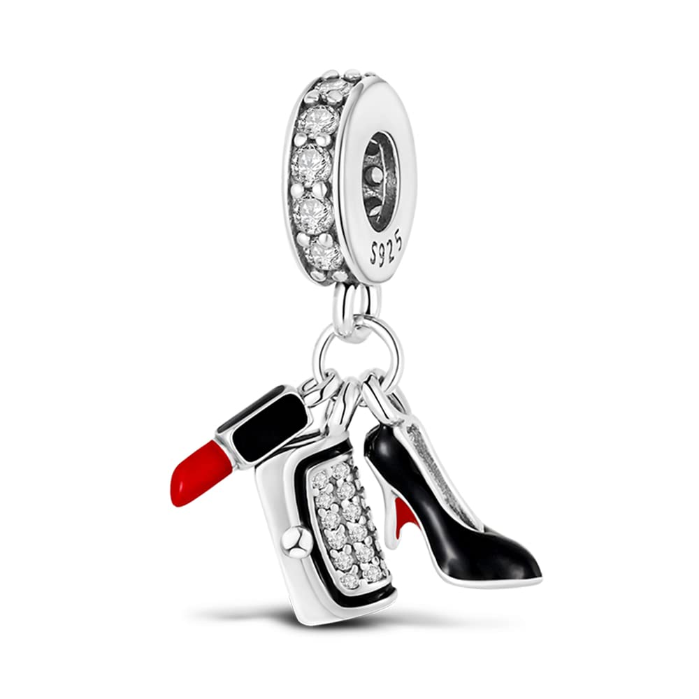 FLUFLO Charm Anhänger Damen 925 Sterling Silber für Armband Charms Beads passend für Pandora Armband und Halskette, Kompatibel mit Europäischen Armbänder für Frauen Mädchen C02