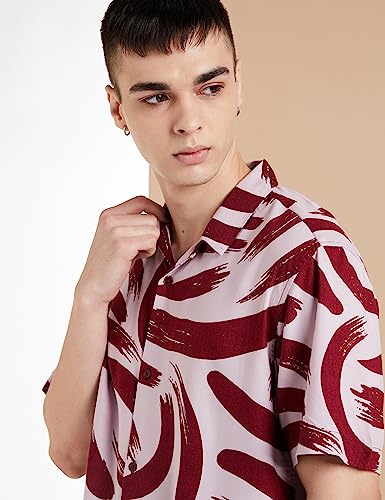 Image of Amazon Brand - INKAST Men's Geometric Printed Half Sleeve Viscose Shirt /Co-Ord Sets (Regular Fit)