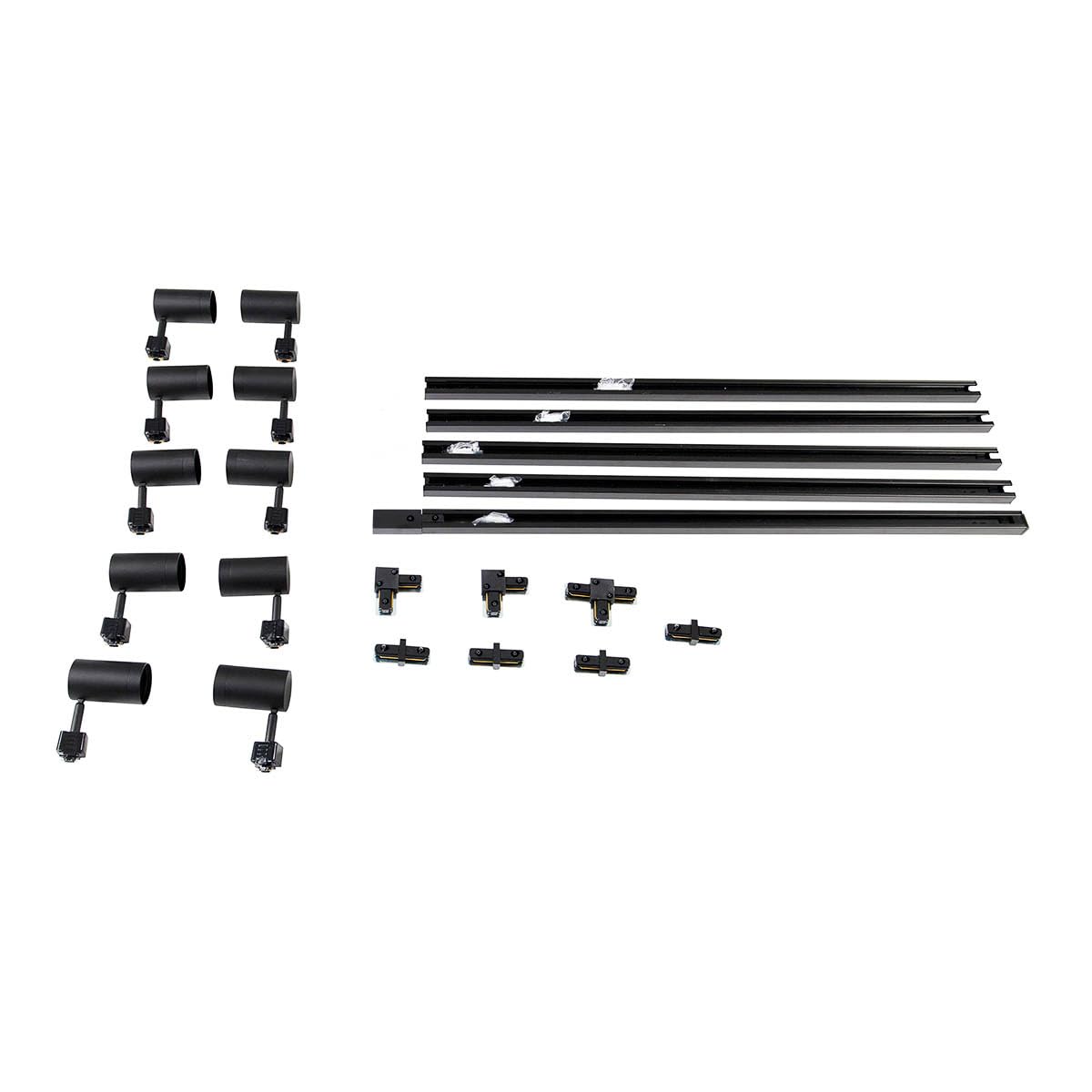 QAZQA Moderno sistema de carril monofásico con 10 focos negro - Jeana Aluminio/Acero/Plástico Alargada Adecuado para LED Max. 10 x 50 Watt
