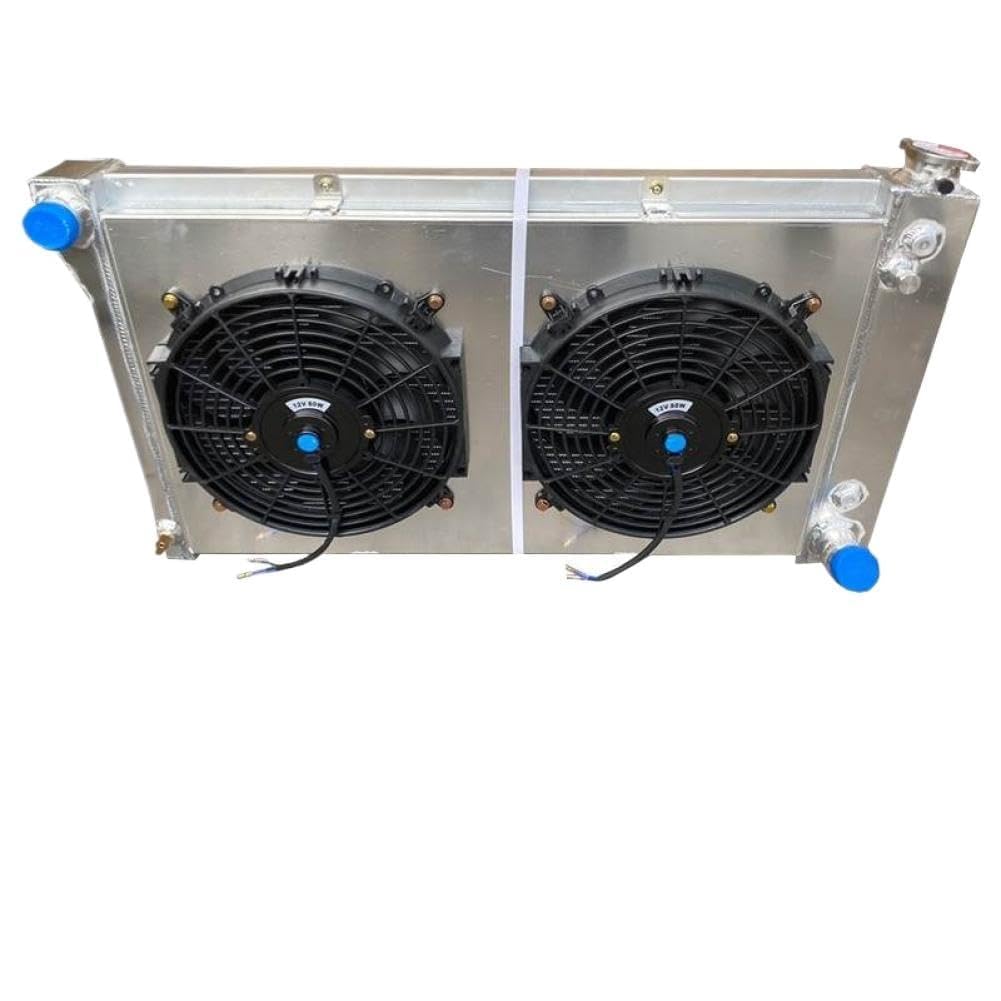 4-Row Radiator with Dual Fans for 1967-1972 C10 C20 C30 K10 K20 K30 Pickup Trucks