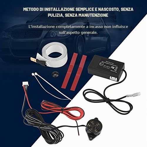 Estink Sensore di Parcheggio Kit Induttivo per Retromarcia, Senza Foratura U301 Elettromagnetico con Installazione Facile | Elettromagnetico per retromarcia, installazione facile, per auto