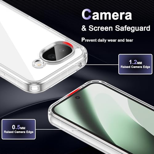 Image of Case for Google Pixel 10A, Military Grade Drop Protection Phone Case, Yellowing Resistant, Anti-Scratch Hard PC Back, Shockproof Hard Ultra-Thin Protective Cover, Clear