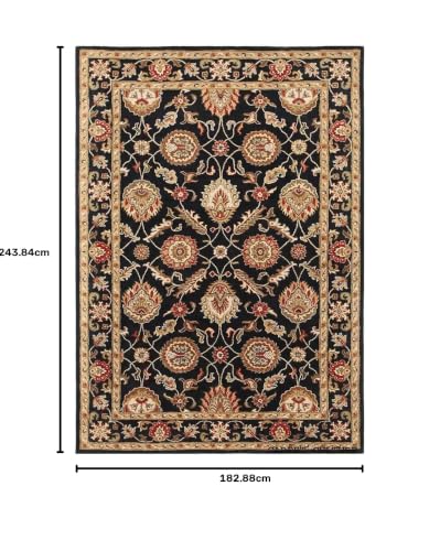 Image of Carpet Mahal Handmade Handwoven Tufted Made of 100% Soft Blended Wool Export Quality Carpets with 1 Inch Thickness (6x8 Feet) Color Multi