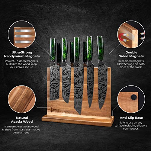 Senken Knives Senken Natural Acacia Hardwood Magnetic Knife Block thumb #2