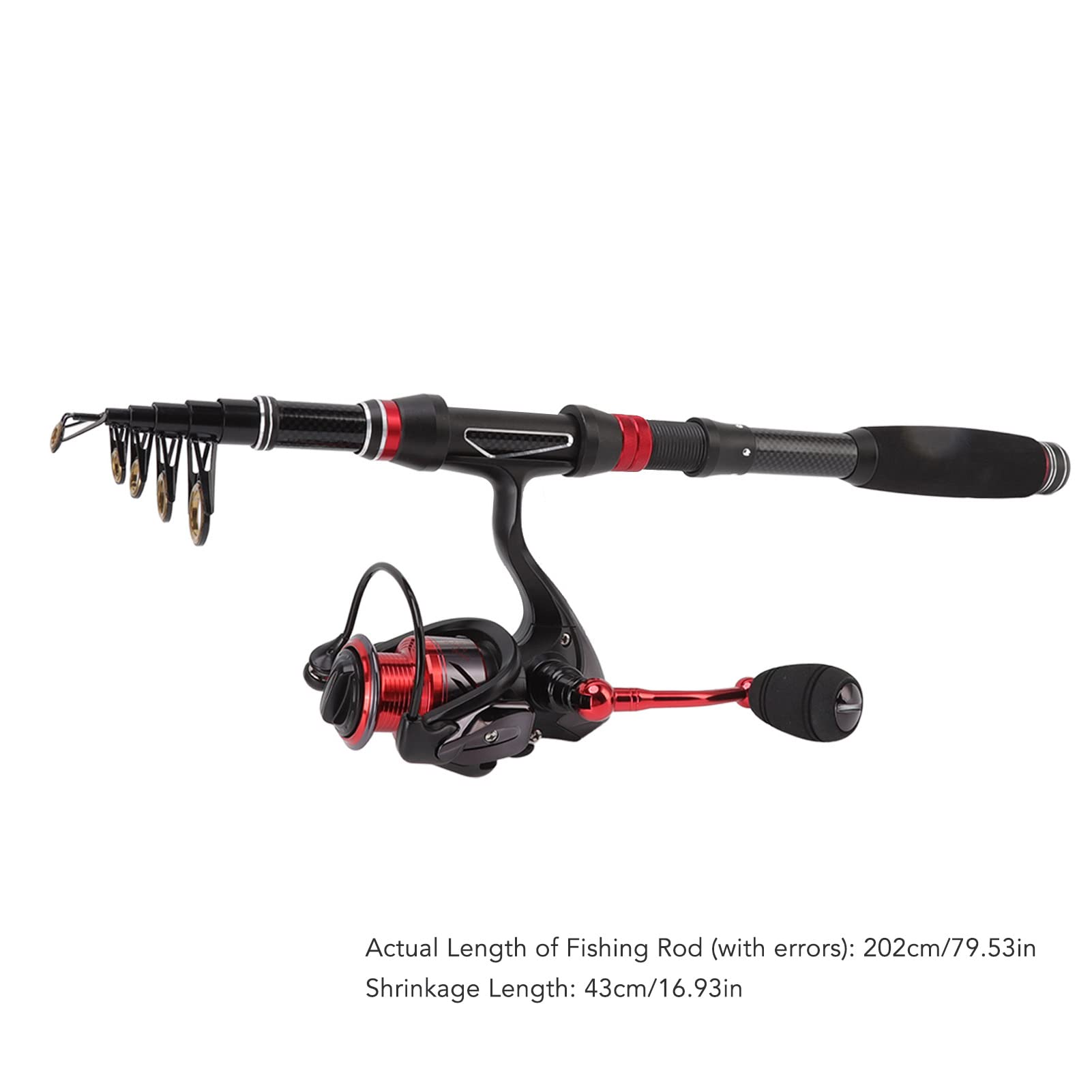 Kit di pesca con canna da pesca e bobine in fibra di carbonio kit di pesca telescopico con esca di bobina di bobina per esca accessori per ganci per pescherecci per la spia