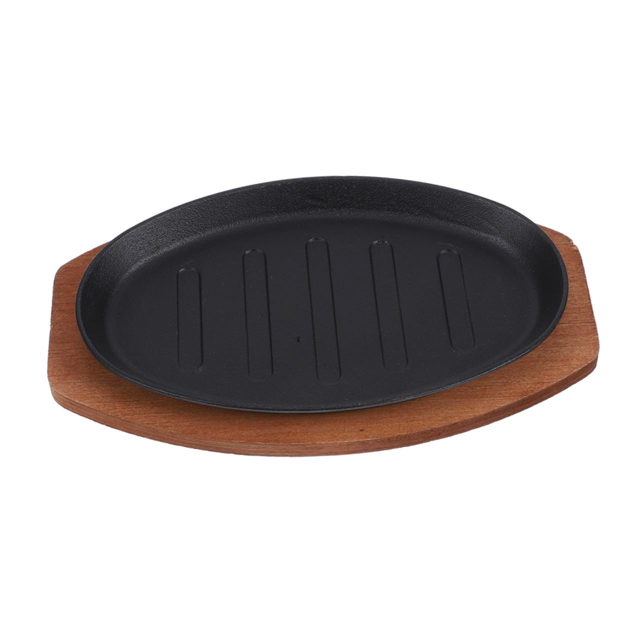 Poêle en fonte Toyvian à plaque rayée pour friture, cuisson et grillades maison