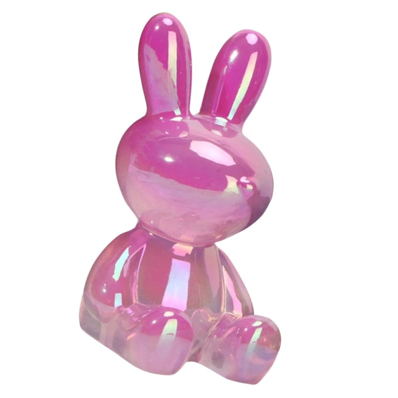 Toyvian 3pièces Ornement Résine De Lapin Transparent Moderne Figurine Décorative pour Table Décoration De Jardin Et Balcon Motif Unique Rose Pastel