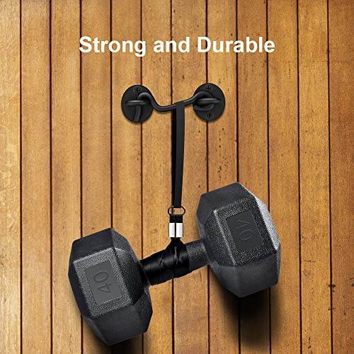 Barn Door Lock Gate Latch - 2 Pack 4 Inch Black Hook and Eye Latch Heavy Duty Screen Latches Hardware Stainless Steel Gate Lock Cabin Hooks for Sliding Door Bedroom Outdoor Window Cabinet Bathroom - Image 3