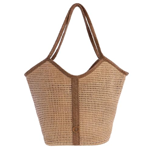AMICHI | Bolso shopper mujer | Bolso mujer de rafia diseño artesanal para verano, Nimbo