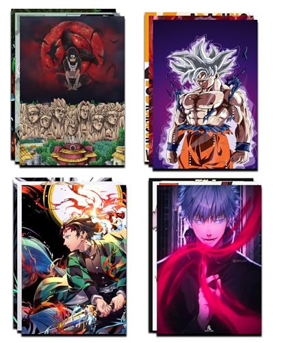 Image of VEENSHI Set of 20 Mix Anime Wall Posters | Wall Poster of Anime | 300 GSM Thick Poster of Anime | 12x8 inch