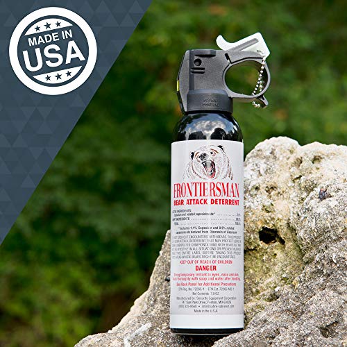Sabre Frontiersman 7.9 Oz. Bear Spray, Maximum Strength 2.0% Major Capsaicinoids, Powerful 30 Ft. Range Bear Deterrent, Outdoor Camping & Hiking Protection, Quick Draw Holster & Multipack Options #TOP5