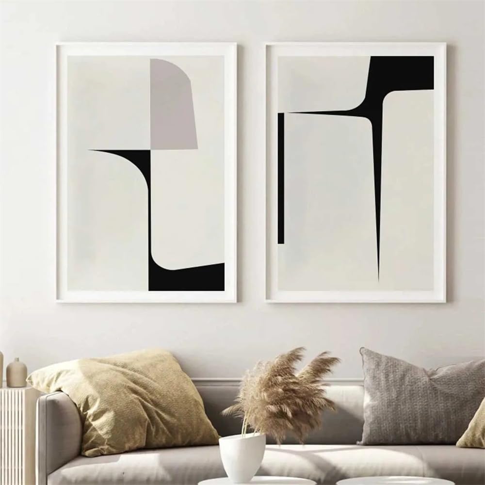 Impression sur toile salon moderne au design graphique fluide - 8