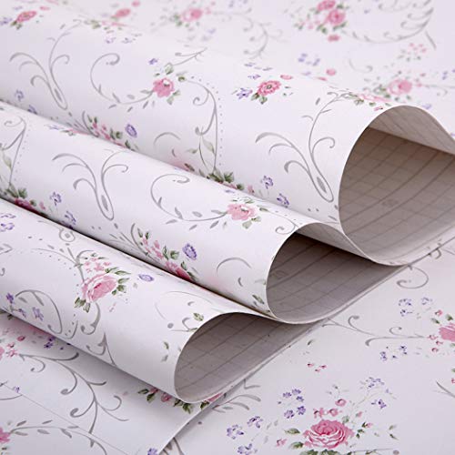 image for Walldecor1 Decorative Floral Contact Paper Self Adhesive Shelf Liner D