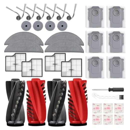Bpbdzz 36 Pack Zubehörset für Roborock Saros 10 Saugroboter, 4 Hauptbürsten, 4 Filter, 4 Halbmond Wischpads, 4 Runde Wischpads, 6 Seitenbürsten, 6 Staubbeutel, 1 Reinigungsbürste, 1 Schraub