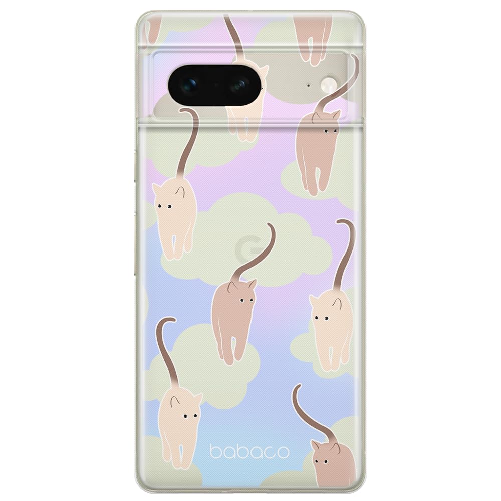 Babaco ERT GROUP mobile phone case for Google PIXEL 7 original and officially Licensed pattern Cats 015 optimally adapted to the shape of the mobile phone, partially transparent