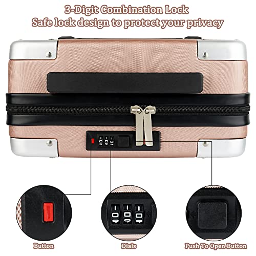 Lzttyee Small Hard Shell Cosmetic Case Travel Hand Luggage Portable Carrying Makeup Case Suitcase (Rose Gold) #TOP5