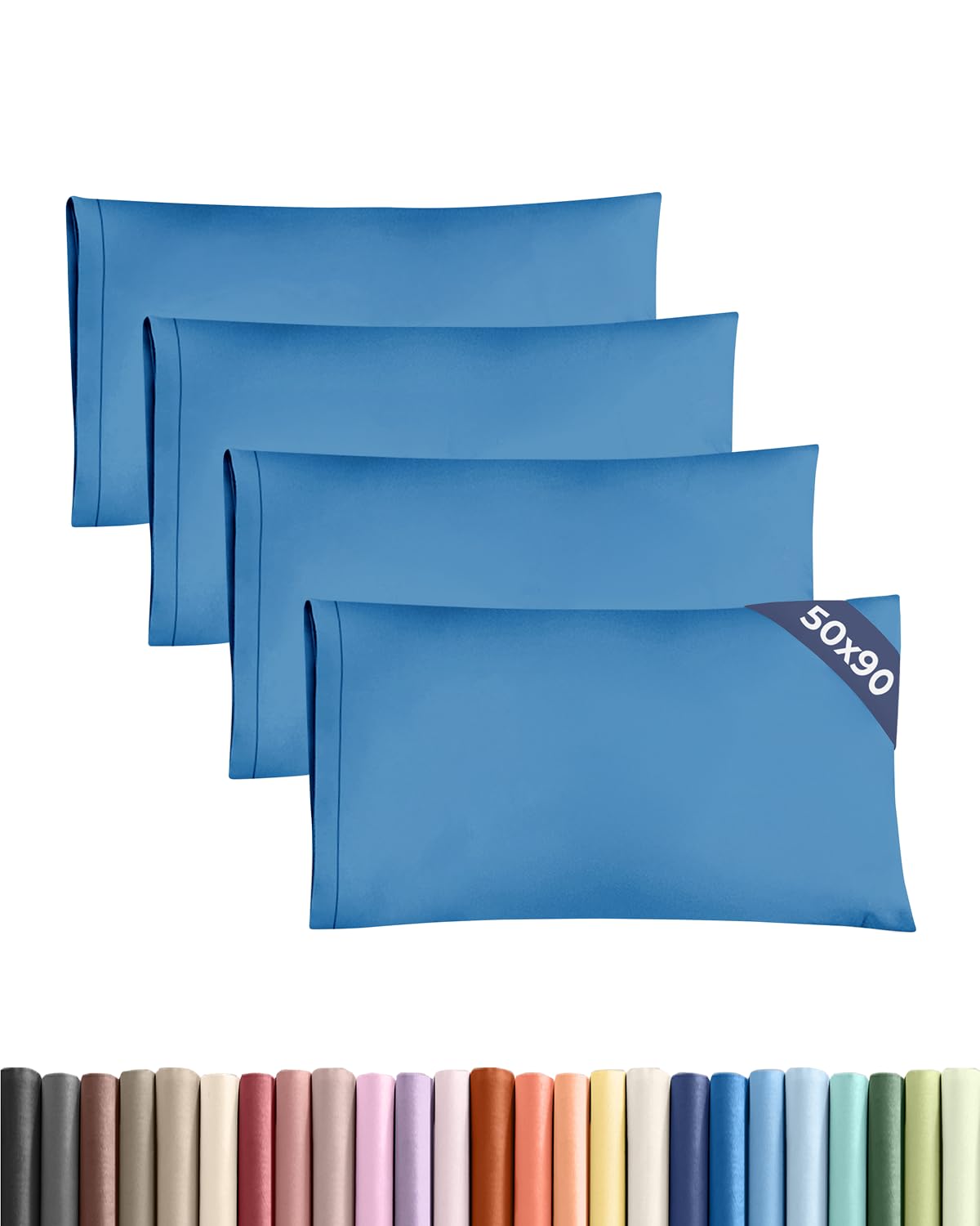 CGK 4 Pack King Size Royal Blue Pillow Cases 50x90 cm with Envelope Closure - Brushed Microfiber - Soft, Wrinkle & Fade Resistant - Breathable, Hypoallergenic & OEKO-TEX Standard 100 Certified โ image 1