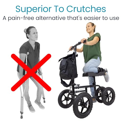 Image of Vive Mobility All Terrain Knee Scooter Walker for Foot Injuries - Adult