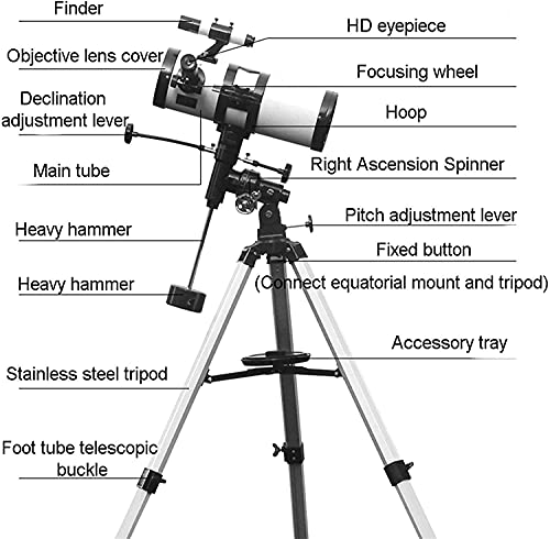 YANGHAO-Hochauflösendes Hochleistungsteleskop- Hochleistungs-Fernglas, astronomisches Reflektor-Teleskop mit Stativ, 114… – Bild 4