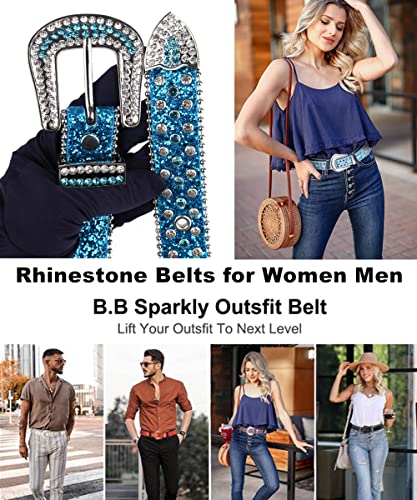 Miss Fu Bling Rhinestone Belts For Women, Fashion Cowgirl Western Studded Belts For Jeans Pants #TOP1