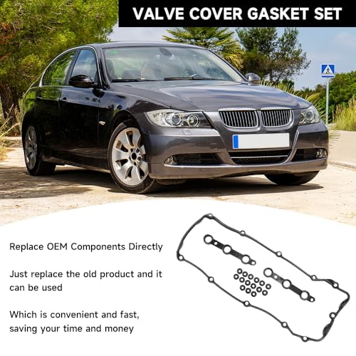 Image of Engine Valve Cover Gasket - Compatible for BMW Z4 /325i /325xi /330i /330xi 2003-2005 for BMW 525i /530i 2002-2005 - Replace Part 11120030496