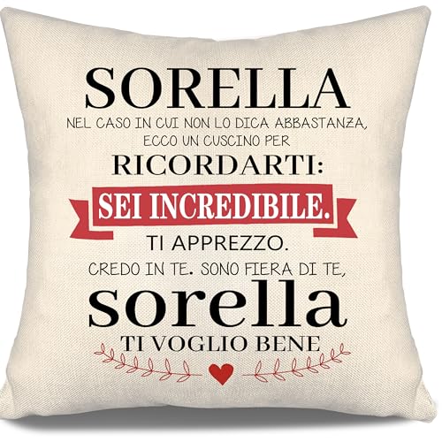 Nel caso in cui non lo dica abbastanza ecco un cuscino per ricordarti sei incredibile ti voglio bene coperta del cuscino di promemoria per la sorella compleanno regalo di natale
