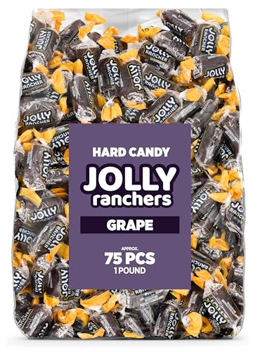 Grape Jolly Ranchers Hard Candy – Original Flavor – 1 LB Bulk Bag (Approx. 75 Pieces) – Individually Wrapped Tart & Sweet Treats for Baby Showers, Back to School, Birthdays & Gift Bags