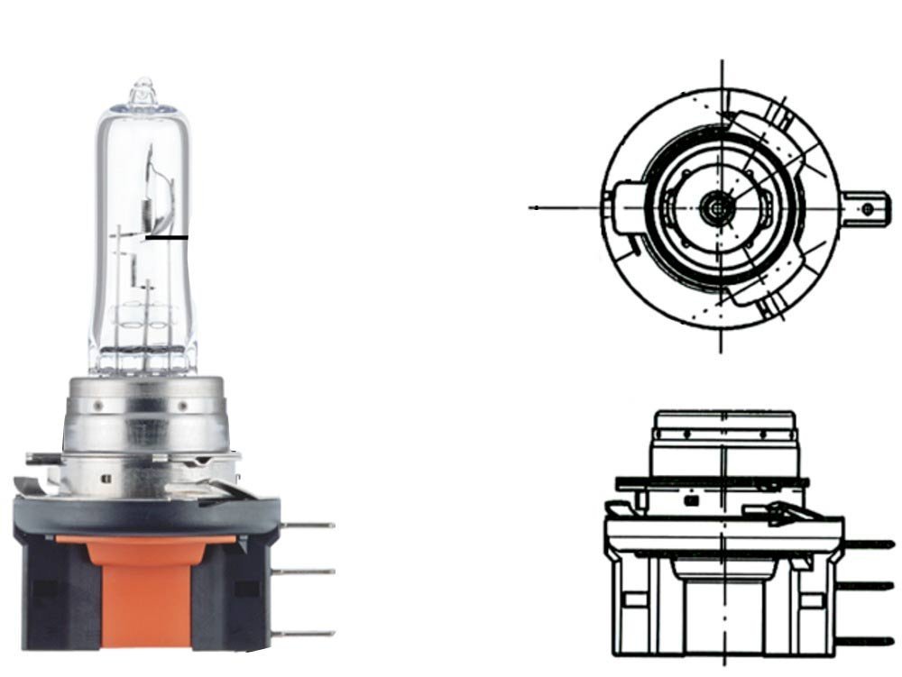 HELLA Halogen Żarówka - H15 - Heavy Duty - 24V - 60/20W - Żarówka z cokołem: PGJ23t-1 - Pudełko - Ilość: 1 - 8GJ 168 119-241