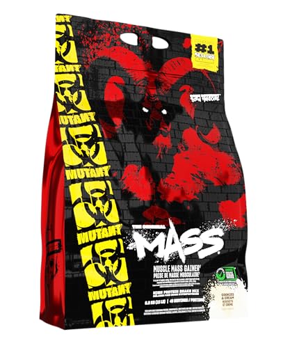 Image of Mutant Mass Weight Gainer Protein Powder - Build Muscle Size and Strength with 1100 Calories - 56 g Protein - 26.1 g EAAs - 12.2 g of BCAAs - 15 lbs with 24 Servings - Cookies & Cream