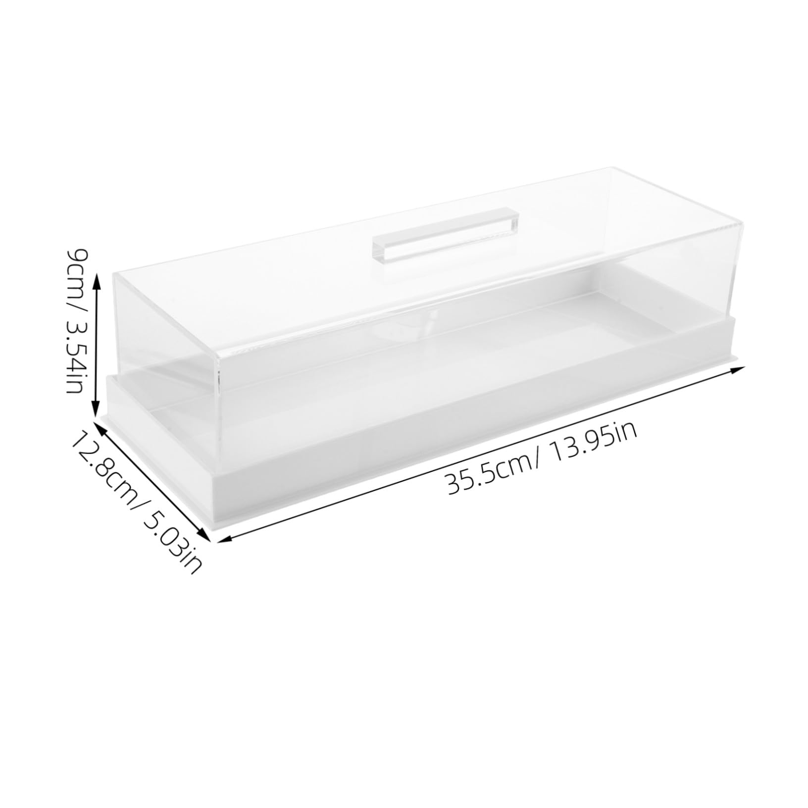 Mobestech Caja de Presentación Rectangular para Tartas con Tapa Bandeja de Acrílico para Pasteles y Tartas Soporte Transparente para Postres para Cafetería y Hogar