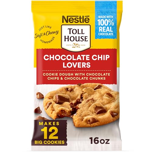 Nestle Toll House Chocolate Chip and Chocolate Chunk Cookie Dough with 100% Real Chocolate Chips –...
