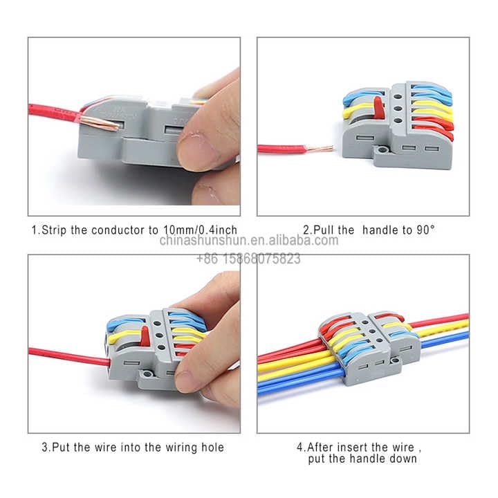 Image of ZIVIK 3 in 6 Out Electrical Wire Connector,10 Pcs Splicing Wire Terminal Block, Three Head 6 Way 250V Nylon Copper Block Terminal Wire Jointer Cable Conductor Clamp, Push-in Connectors