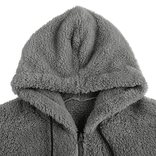 RTRDE Mens Casual Jacket Lightweight Sherpa Jackets Full Zip Warm Fuzzy Windproof Winter Coats Hooded Work Coats, M-3XL4