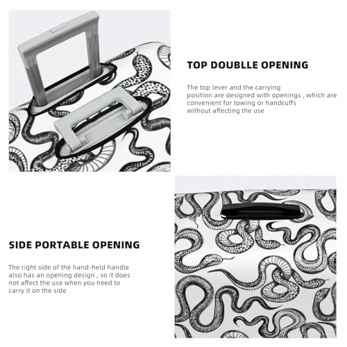 Hand Drawn Snake Print Luggage Covers For Suitcase,Elastic Washable & Stretchable Suitcase Covers For Luggage,- Fits 18-32 Inch Luggage-No Luggage Included3