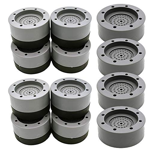 Shock and Noise Cancelling Washing Machine Support,Washer And Dryer Anti-Vibration Pads, Washing Machine Foot Pads for All Washing Machine, Contains 8 set Feet, 4 Heightening pad
