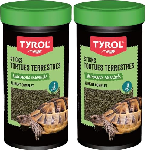 Tyrol Sticks Tortues, Nourriture Tortue Terrestre, Aliment Tortue Complet, Riche en Fibres, Vitamines et Oligo-Eléments, Croissance des Os, 250ML, 1 Unité...