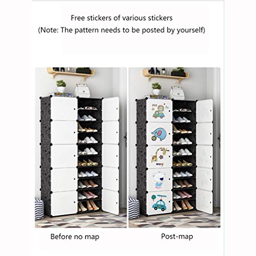 Meuble à chaussures compact pour entrée encombrée étagère noire modulable - 6